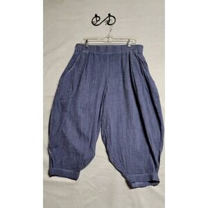 Blue Barrel Legs Kekoo Pants With Stretchy Waist And Buttoned Cuffs Size XL